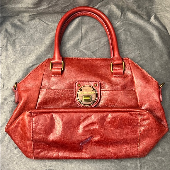 Elliott Lucca Vibrant Red Leather Satchel - Picture 1 of 4